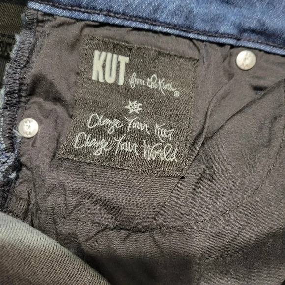 Kut From The Kloth High Rise Straight Ankle Jeans, Dark Wash, Raw Hem, Sz 10 EUC - Picture 11 of 11